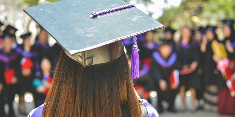 Lady in a graduation cap at celebration